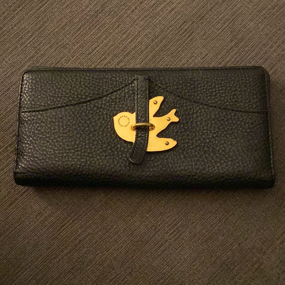 Marc by Marc Jacobs Petal to the Metal black leather wallet.